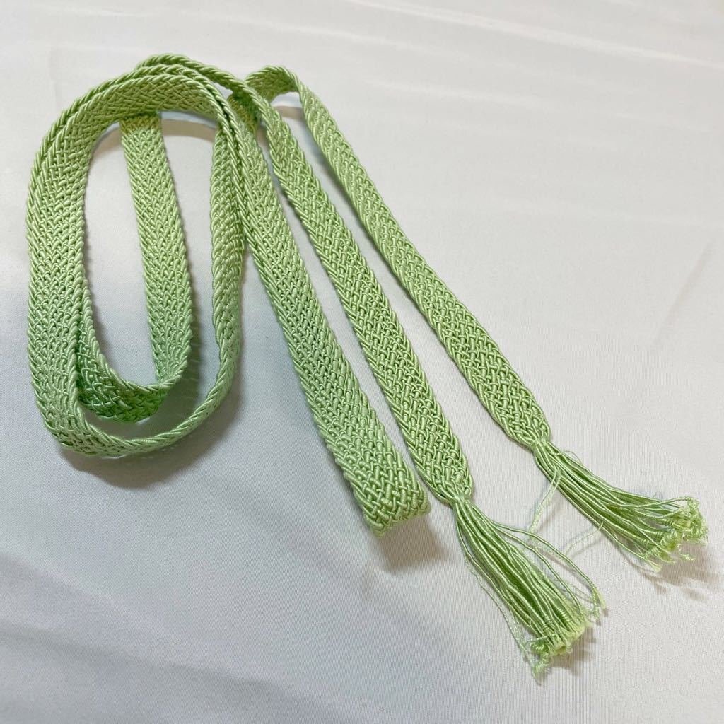 帯締め 帯留め 帯紐 帯留 帯締 和装小物 着物 帯紐 和服 和装 グリーン系 【中古】拍卖