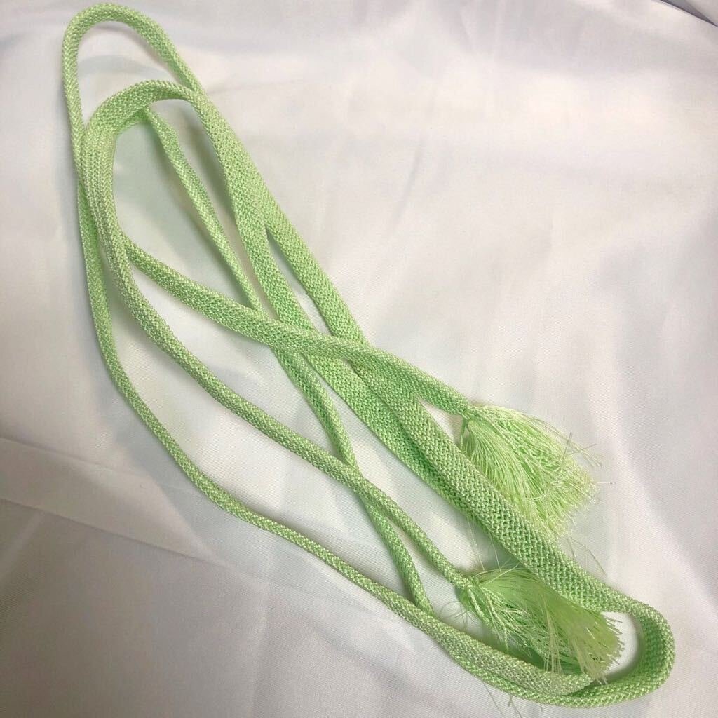 帯締め 帯留め 帯紐 帯留 帯締 和装小物 着物 帯紐 和服 和装 ⑦ 黄緑 【中古】拍卖