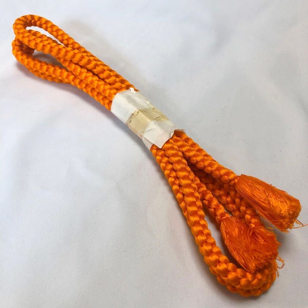 未使用 帯締め 帯留め 帯紐 帯留 帯締 和装小物 着物 帯紐 和服 和装 ⑧ オレンジ 橙色 【中古】拍卖