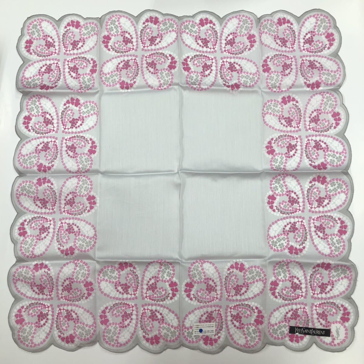 未使用 ハンカチ スカーフ YSL YVES SAINT LAURENT サンローラン イヴサンローラン イヴ 綿 【中古】拍卖
