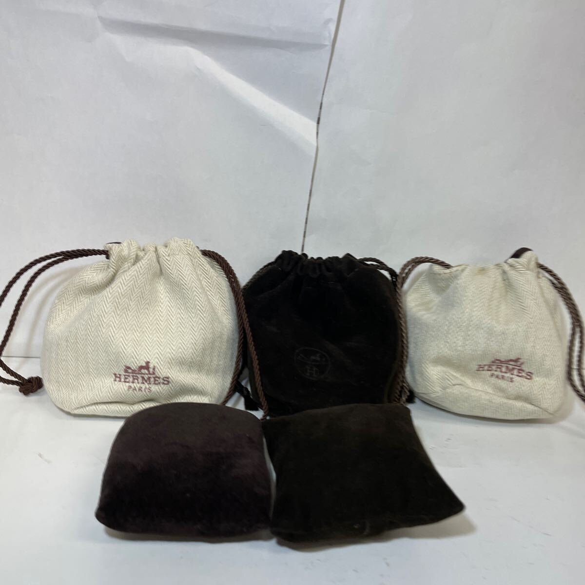 エルメス 空箱 HERMES ウォッチケース ブレスレットケース 腕時計 腕時計ケース 巾着 3個セット 保存袋 【中古】拍卖