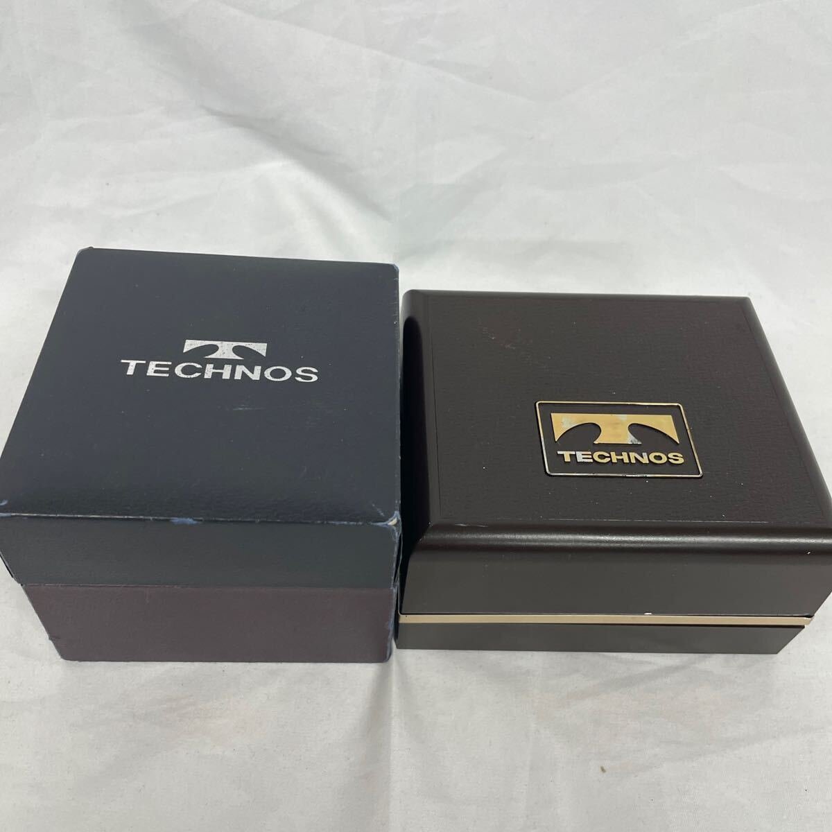 テクノス TECHNOS 時計用ケース ウォッチケース アンティーク レトロ 2個セット BOX ボックス 空き箱 空箱 【中古】拍卖