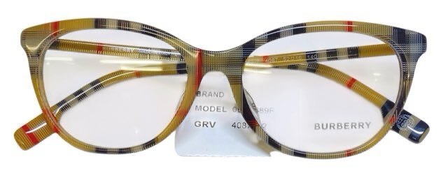未使用 バーバリー 眼鏡 メガネフレーム BE2389 ベージュ チェック ウェリントン 眼鏡フレーム BURBERRY 【中古】拍卖