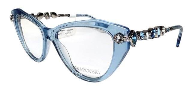 未使用 スワロフスキー メガネ 眼鏡フレーム クリア ブルー ストーン SWAROVSKI レディース メガネフレーム 【中古】拍卖