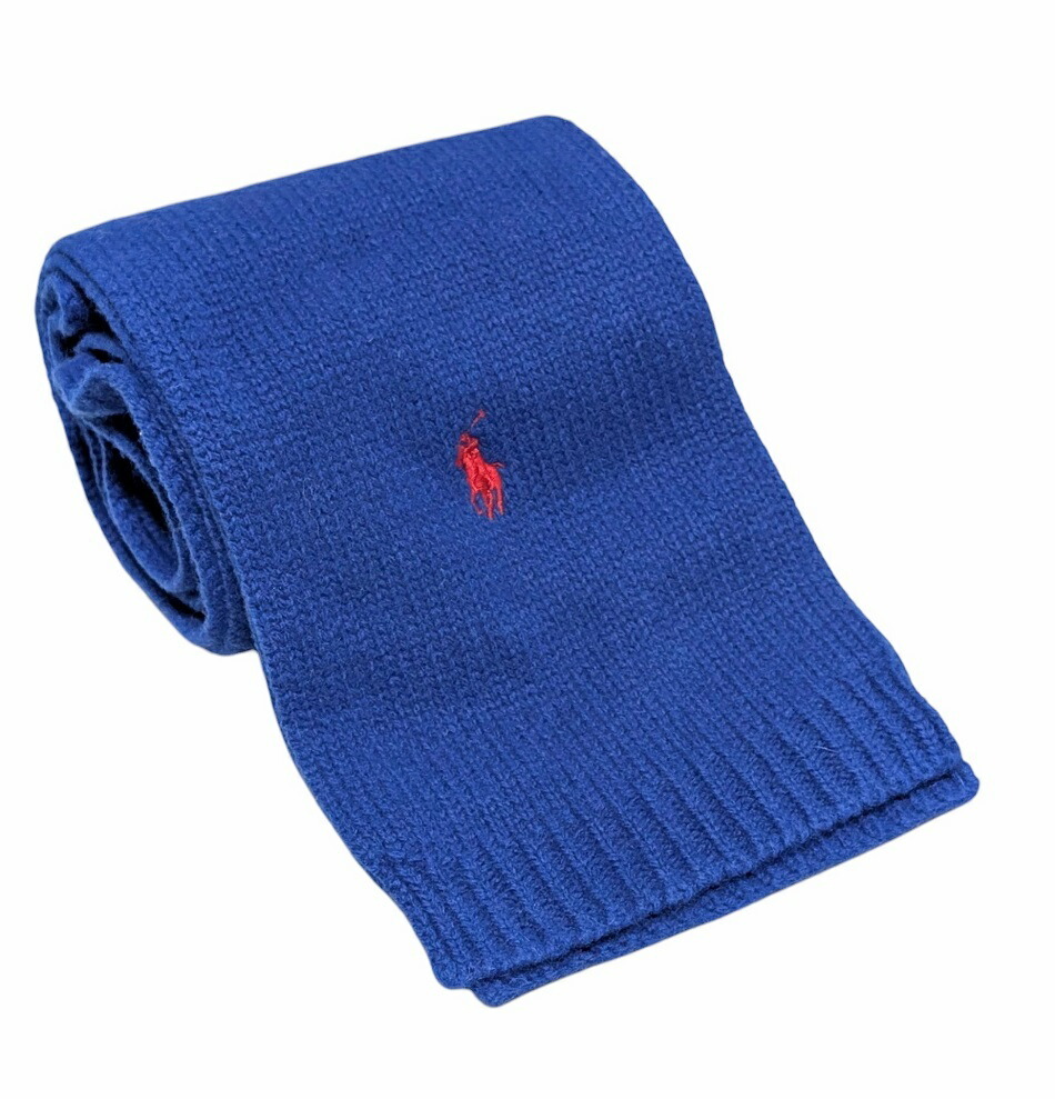 未使用 ポロ ラルフローレン マフラー ブルー ウール 100% キッズ レディース POLO RALPH LAUREN 【中古】拍卖