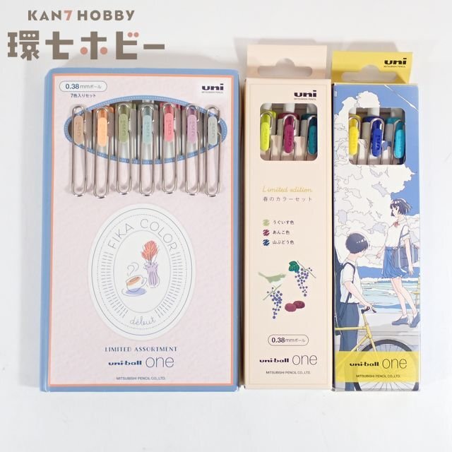 1RW4◆未使用 三菱鉛筆 ユニボール ワン ボールペン 大量セット/春のカラーセット/FIKA/長場雄 uni ball one まとめ 送:YP/60拍卖