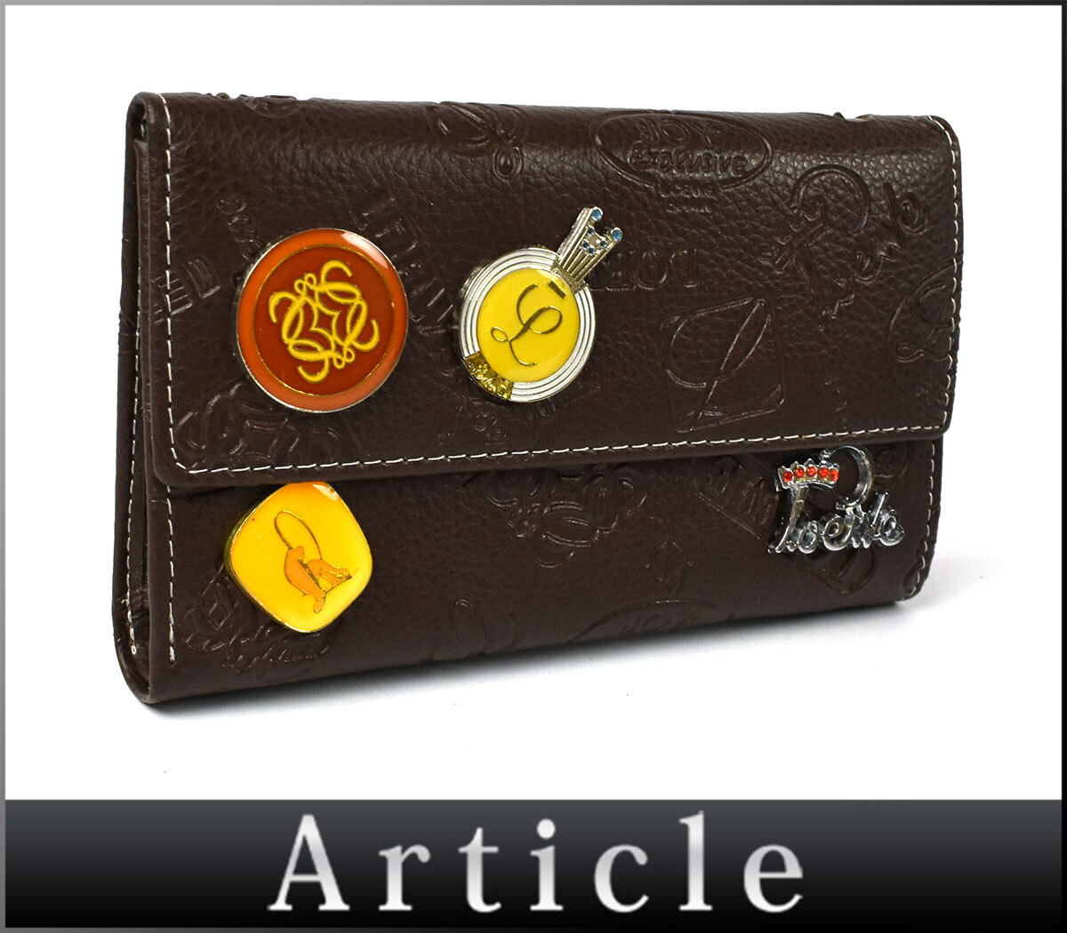 239638〇 LOEWE ロエベ 160周年記念 アニバーサリー 三つ折り財布 ウォレット レザー 革 ブラウン レディース 箱付 小物/ C拍卖