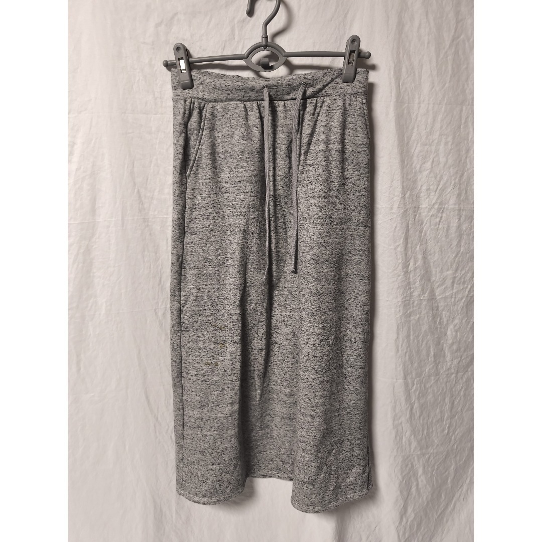 GU ボアスウェットスカート ロング 裏起毛 グレー レディース M拍卖