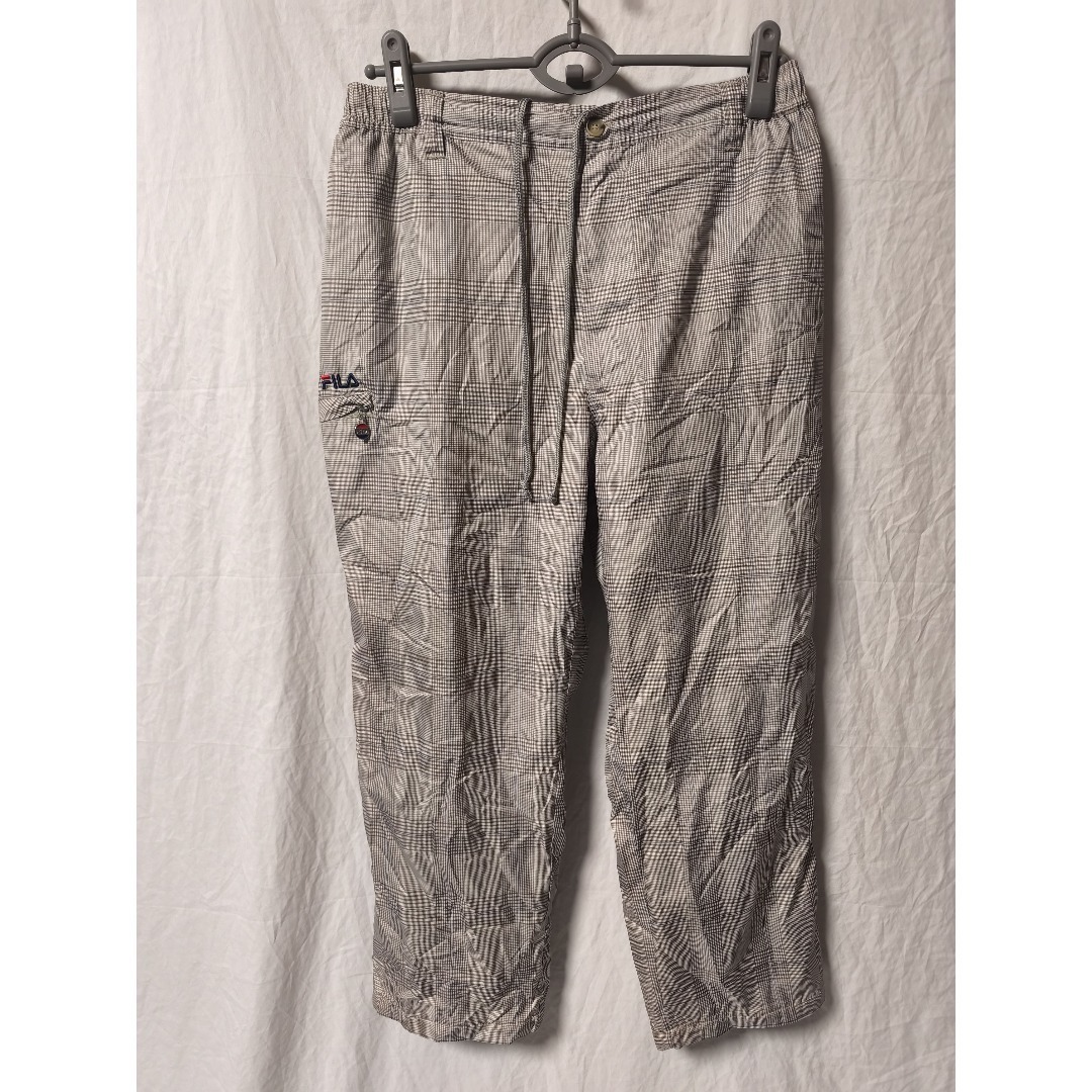 FILA 裏フリース チェック柄パンツ 防寒 シャカシャカ メンズ L拍卖