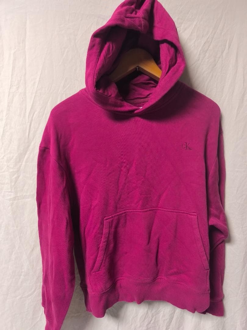 Calvin Klein パーカー プルオーバー 裏起毛 紫 レディース S拍卖