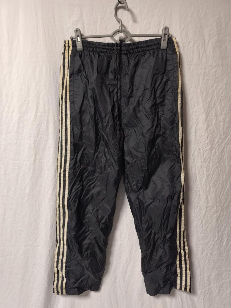 MANPHOTO ナイロンパンツ 裏起毛 3本ライン 裏起毛 黒 メンズ M拍卖