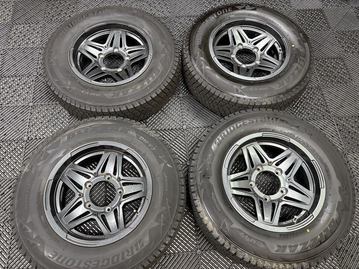 最終値下げ ジムニー スタッドレス バリ溝 195/80R15 4本セット 2021年製 BLIZZAK DM-V2 シエラ ホイール ブリザック 着払い アルミ拍卖