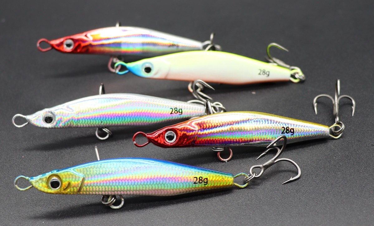 メタルジグ 5セット 29g 62mm スイムタイプ 後方重心 ロングキャスト 青物 サゴシ ジグ ショアジグ zigu-sui5拍卖