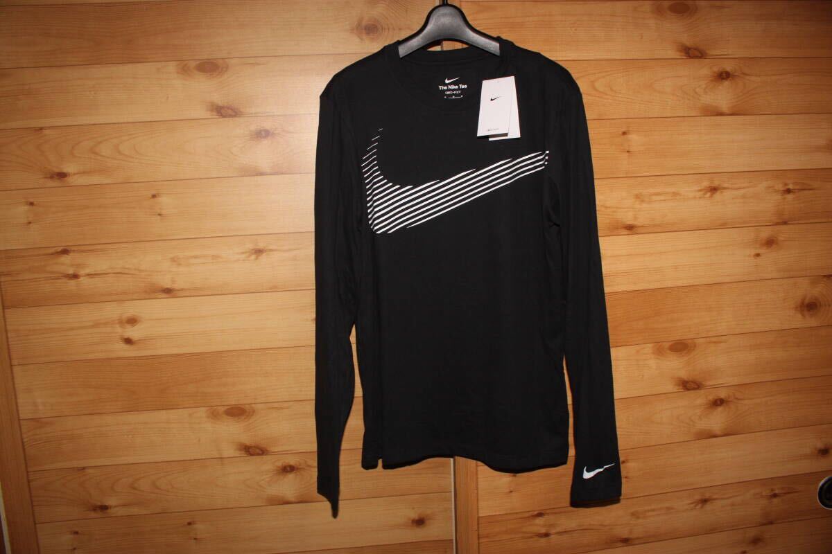 未使用 メンズL 黒 ナイキNIKE ナイキ 長袖DF ビッグロゴ長袖Tシャツ ロンT リフレクター FQ3884 送料無料即決拍卖