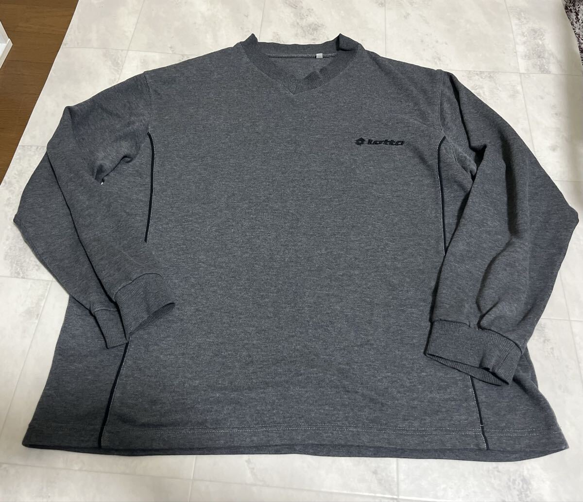 ロット lotto Vネック スウェット トレーナー 濃いめ グレー メンズ LLサイズ拍卖