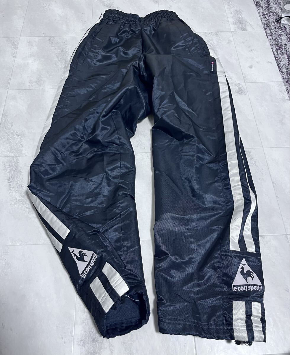 ルコック ナイロンパンツ 裾ロゴ ウインドブレーカー QB-4726 ブラック 黒 Mサイズ拍卖
