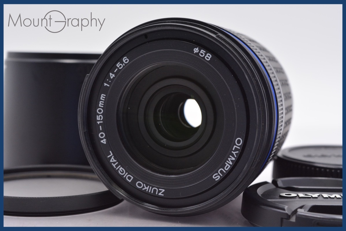 ★極上美品★ オリンパス OLYMPUS ZUIKO DIGITAL 40-150mm F4-5.6 ED 前後キャップ&レンズフィルター、レンズフード付 ★完動★ #am380拍卖