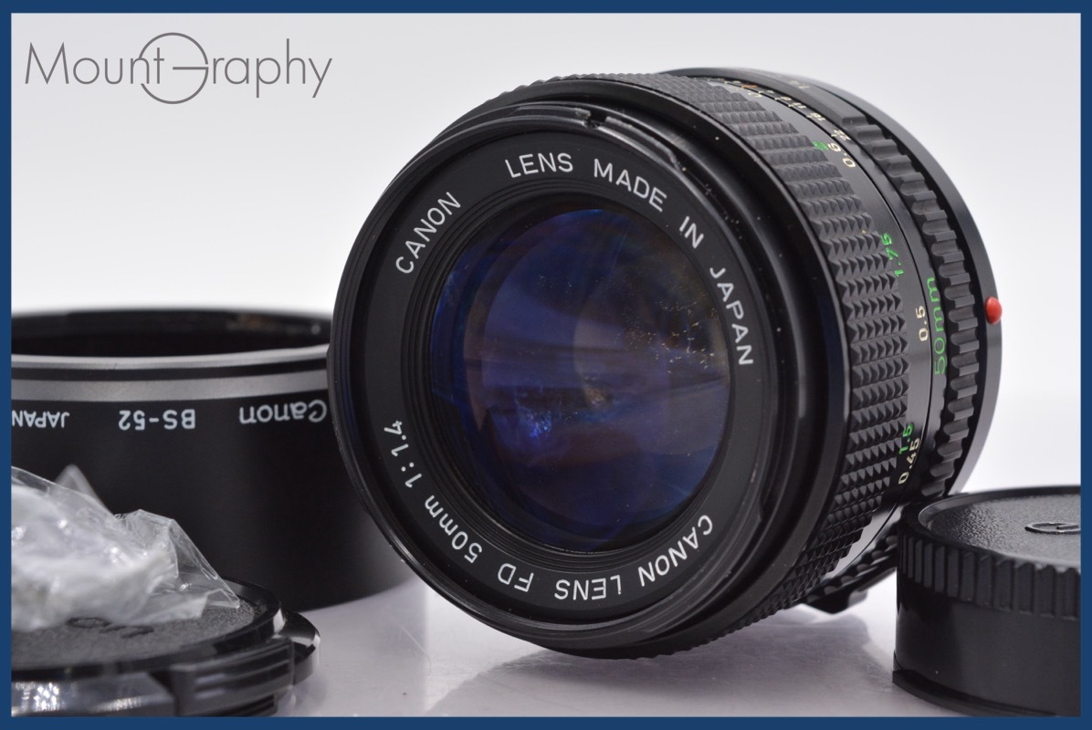 ★良品★ キヤノン Canon NEW FD 50mm F1.4 前後キャップ&レンズフィルター、レンズフード付 ★完動★同梱可 #yk4319拍卖