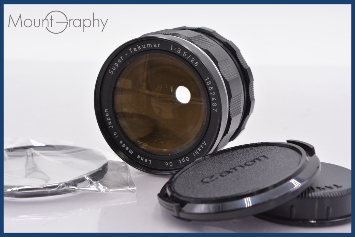 ★良品★ ペンタックス PENTAX Super-TAKUMAR 28mm F3.5 後期型 前後キャップ&レンズフィルター付 ★完動★同梱可 #mj4908拍卖