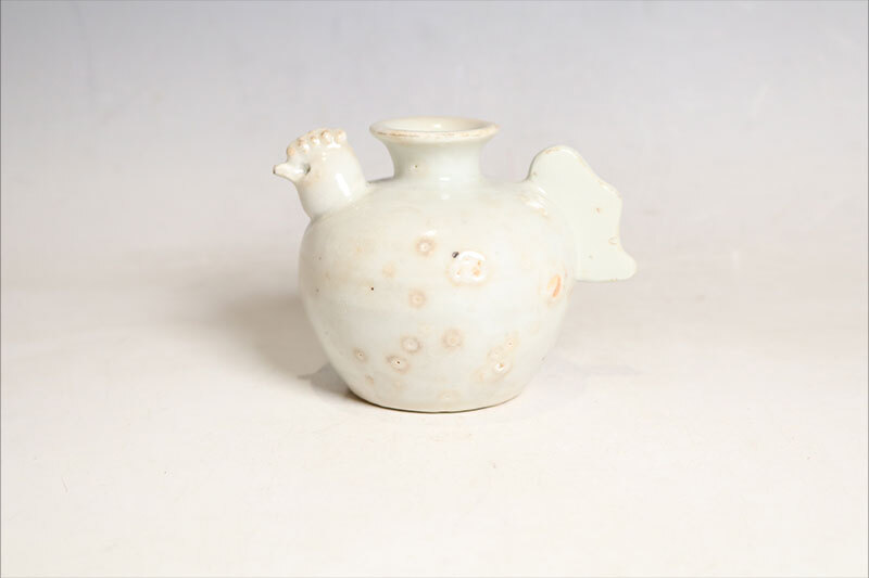 中国美術 白釉鶏形水注 唐物白磁水滴(C789)拍卖