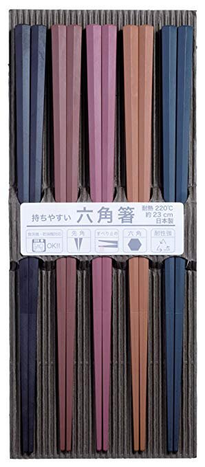 【vaps_2】サンライフ 食洗機対応 彩り六角PBT箸23cm 5膳Set 送込拍卖