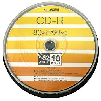 【vaps_2】ALL-WAYS CD-R 700MB 1-52倍速10枚 記録用 スピンドルケース入り ワイド印刷可能 ALCR52X10PW 送込拍卖