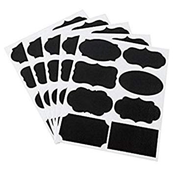 【vaps_2】貼って剥がせる 黒板ステッカー 5シート(40ピース) 《Sサイズ》 瓶 ビン おしゃれ ラベル シール インテリア 送込拍卖