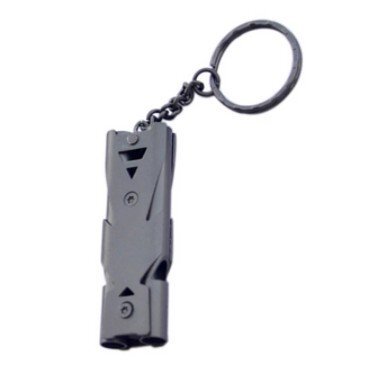 【vaps_2】大音量 150dB ホイッスル ブラック ステンレス製 サバイバル 登山 防犯 遭難 SOS キーホルダー 送込拍卖