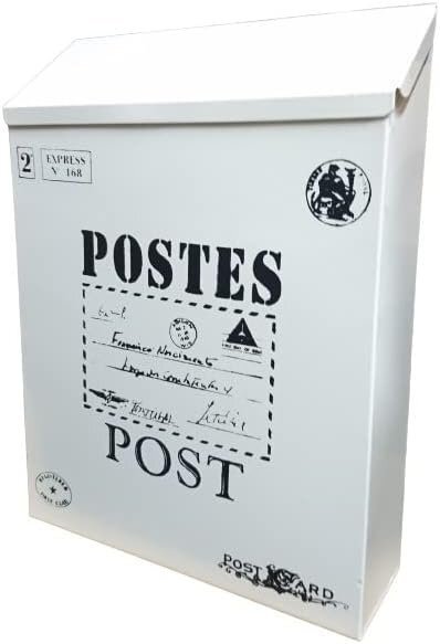 【vaps_5】アンティーク風 アメリカン ポスト 《ホワイト》 鍵付き 壁掛け対応 郵便受け レトロ ビンテージ風 レターボックス 投書箱 送込拍卖