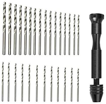 【vaps_6】ハンドドリル ピンバイス 豪華28本付きセット ツイストドリル 穴あけツール 精密 手芸 木工 DIY工具 送込拍卖