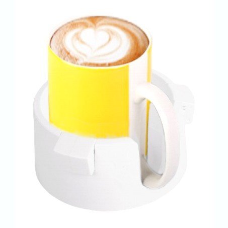 【vaps_3】倒れないドリンクホルダー 《ホワイト》 こぼさない カップホルダー コースター マグカップ 缶 タンブラー 持ち手 卓上 車 送込拍卖