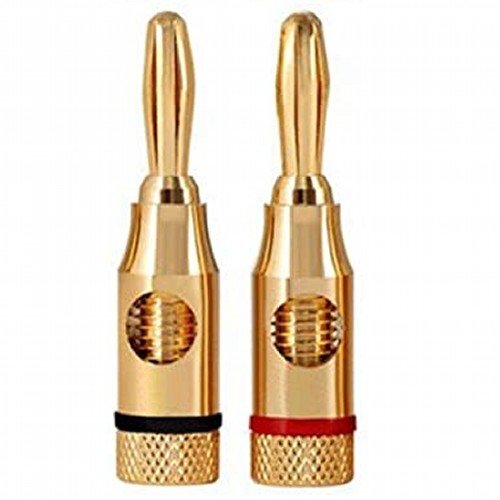 【vaps_4】金メッキ バナナプラグ 2本セット(1ペア) スピーカー接続 赤 黒 24K 送込拍卖