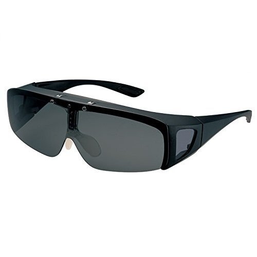 【vaps_7】跳ね上げ式オーバーサングラス 《偏光スモークブラック》 晴天用 送込拍卖