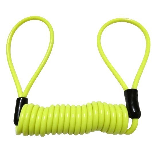 【vaps_5】スプリング コイルワイヤー ロープ 《イエロー》 ケーブル バイク ディスクロック ヘルメット サドル 盗難防止 釣り竿固定 送込拍卖