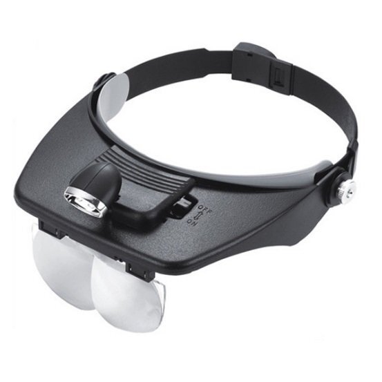 【vaps_7】LEDヘッドルーペ2LEDライト 4枚レンズ付 送込拍卖