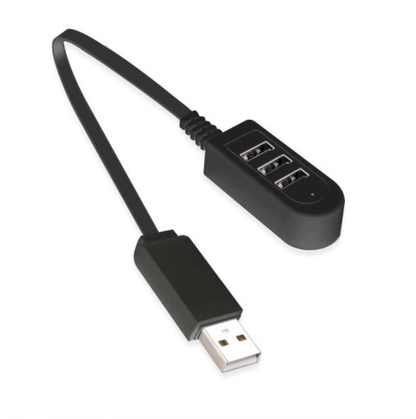 【vaps_7】シンプル 3ポートUSB2.0ハブ データ用x1/電源用x2《ブラック》 《29.5cm》 送込拍卖