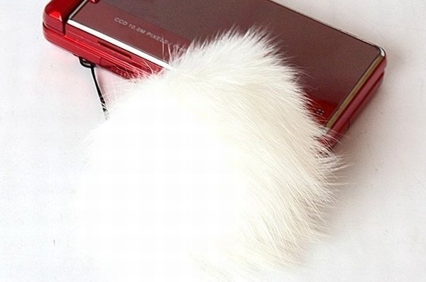 【vaps_4】フワフワ きつねのしっぽストラップ ホワイト 送込拍卖