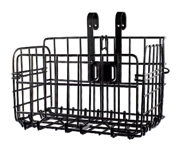 【vaps_4】折りたたみ 自転車かご 《ブラック》 前かご 後ろかご バスケット 耐荷重20kg 大容量 自転車カゴ 送込拍卖