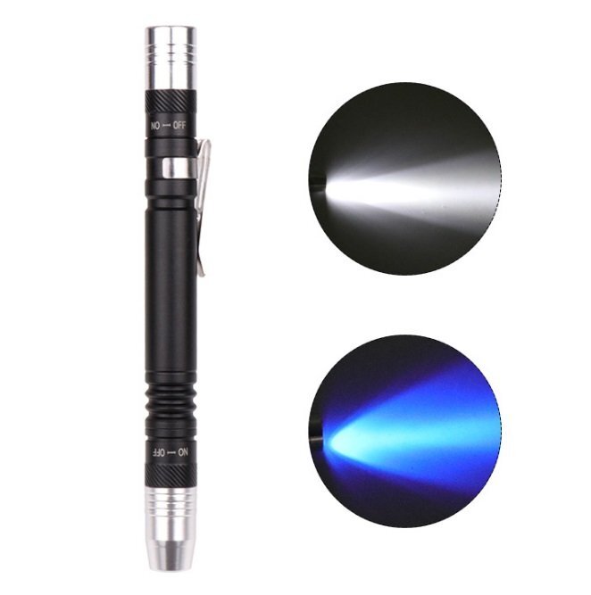 【VAPS_1】2種ライト搭載 ペン型LEDライト 《パープル》紫外線ライト LEDライト UVライト ブラックライト 汚れ発見 硬化ライト 送込拍卖
