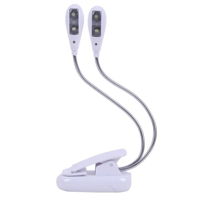 【VAPS_1】クリップ型 LEDスタンドライト 《ホワイト》 クリップライト LEDライト 4段階調整 読書灯 作業灯 譜面台等に 送込拍卖