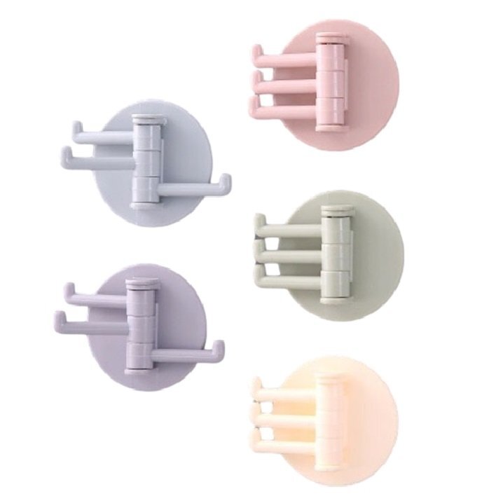 【vaps_7】180度回転式ハンガーフック 5色セット カラーランダム 粘着 壁掛け キッチン 浴室 バス 鍵 小物 タオルフック 送込拍卖