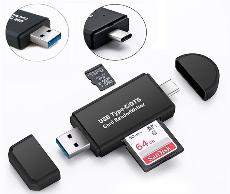 【vaps_5】USB3.0 Type-C SDカードリーダー マルチカードリーダー ブラック 送込拍卖