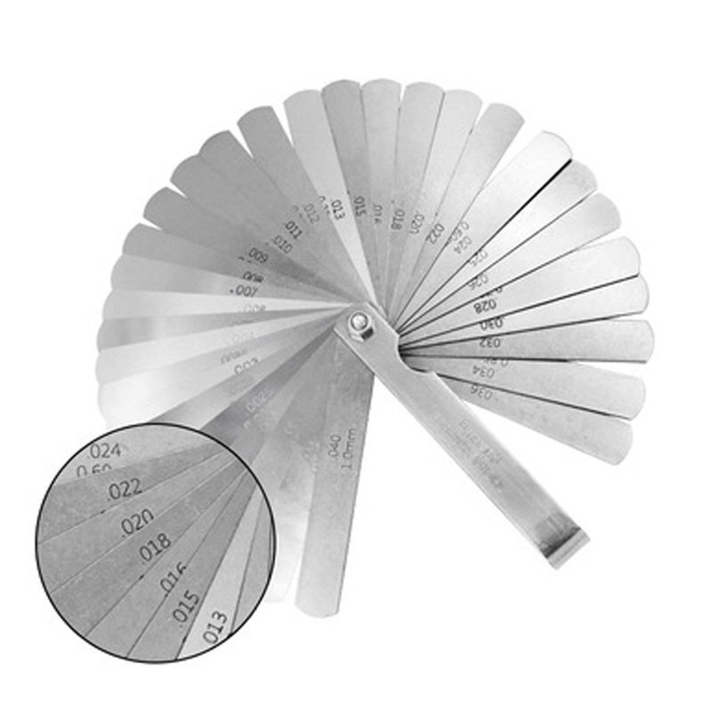 【vaps_7】シックネスゲージ 32枚組 0.02mm-1mm 厚さ 薄さ測定 隙間ゲージ シクネスゲージ すきまゲージ フィーラーゲージ 整備 工具 送込拍卖