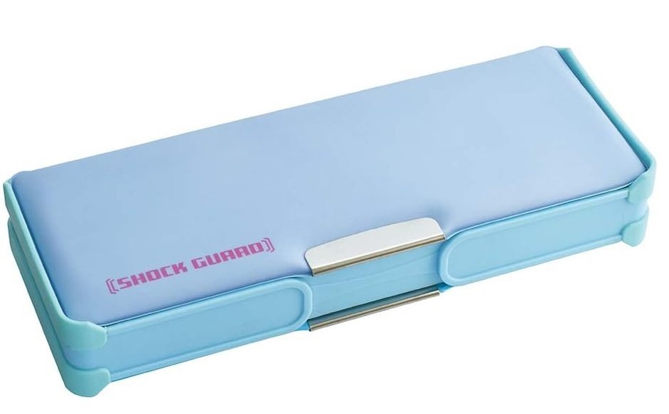 【vaps_4】デビカ 筆箱 ショックガード 両面筆入れ ライトブルー ペンケース 053007 送込拍卖