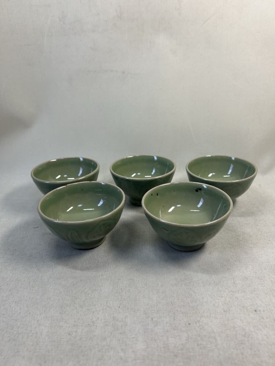 中国古玩 青磁 茶道具 茶碗 煎茶器 産地不明 無傷拍卖