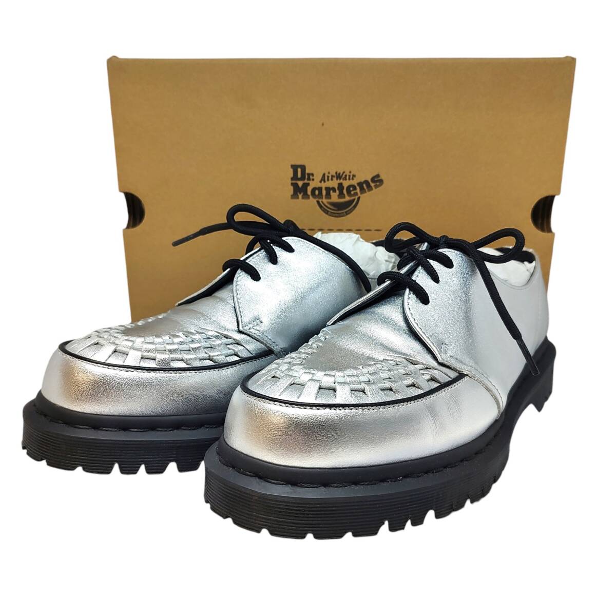 Supreme シュプリーム ×DR. MARTENS 23AW Ramsey Creeper レザー シューズ 31773040 US9 シルバー メンズ拍卖