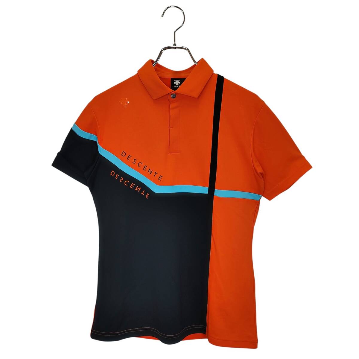 DESCENTE GOLF デサントゴルフ 吸汗 速乾 UVケア 半袖 ポロシャツ DGMTJA20 M オレンジ メンズ拍卖