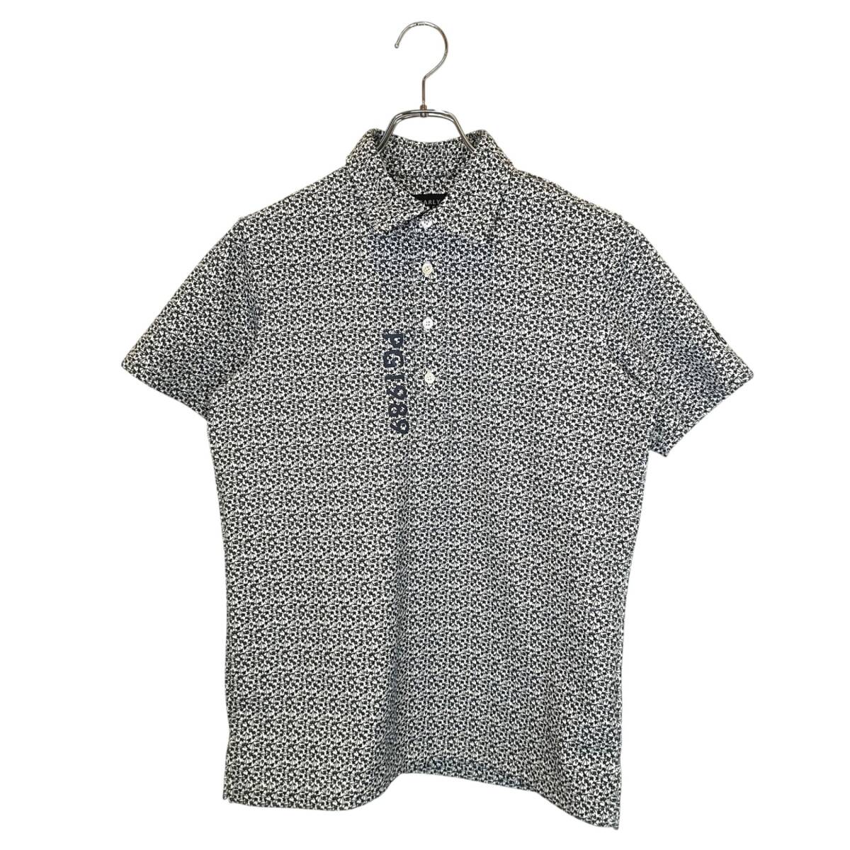 PEARLY GATES パーリーゲイツ ゴルフ 24SS 花柄 半袖 ポロシャツ 053-4160451 4 ブラック×ホワイト メンズ拍卖