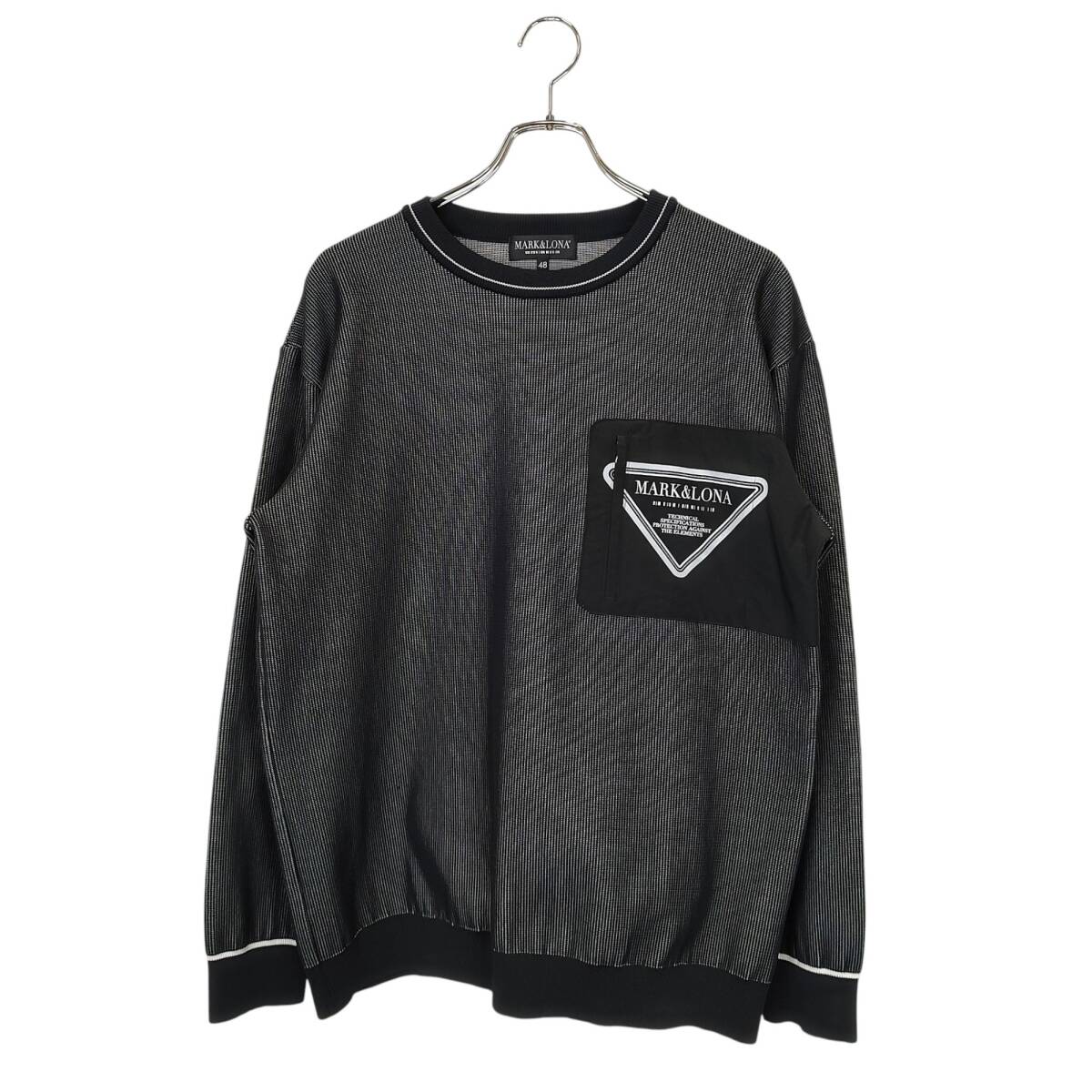 MARK&LONA マークアンドロナ ゴルフ 25SS CD12-CZCT リブ ニット セーター MCM-5A-AB50 48 ブラック/グレー メンズ拍卖