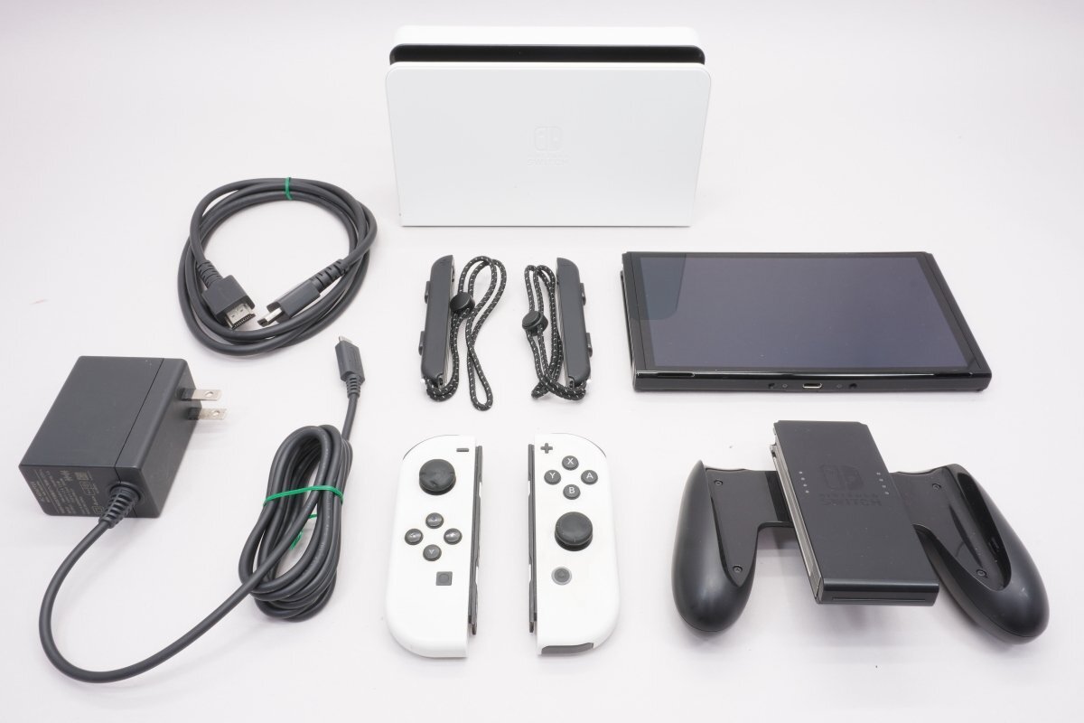 Nintendo Switch 有機ELモデル 2021【Joy Con(L)/(R)ホワイト】 ■ニンテンドー★Joshin1494(ジャンク)【1円開始・送料無料】拍卖